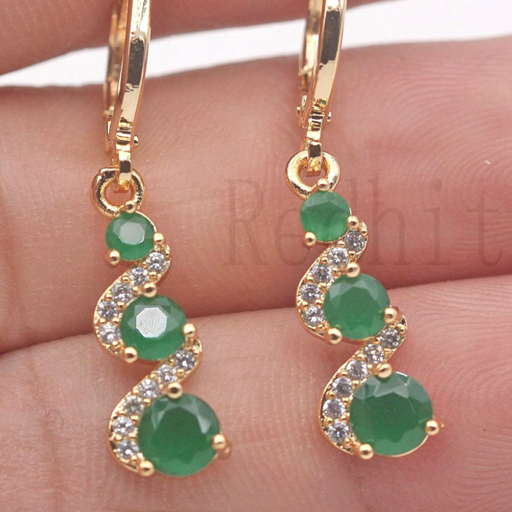 18K Gold Filled green Ziron Jewelry - Picture 2 of 3